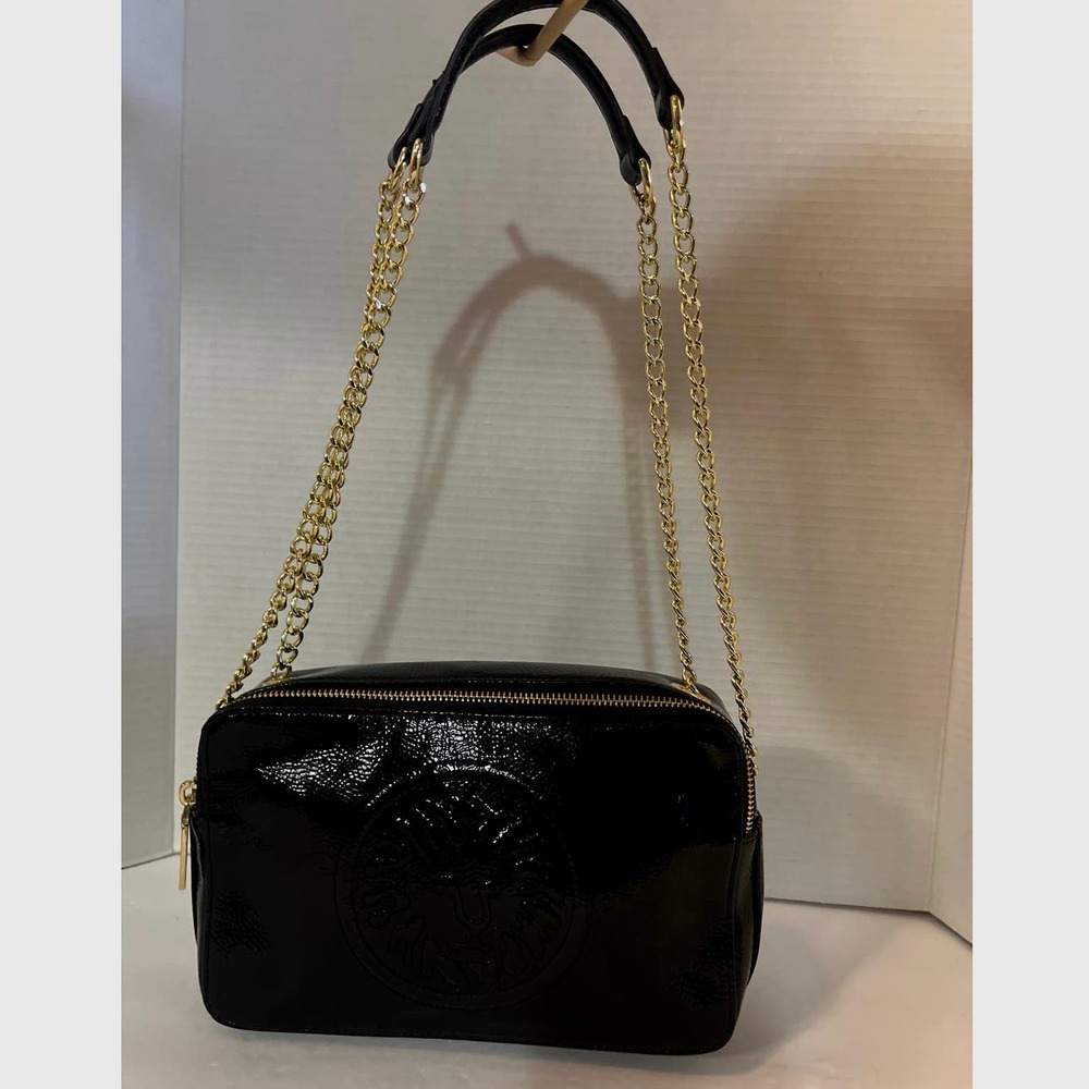 Anne Klein black patent leather purse crossbody
